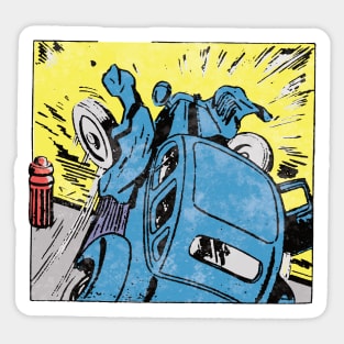 Vintage comic panel 1940's, Crash! Sticker